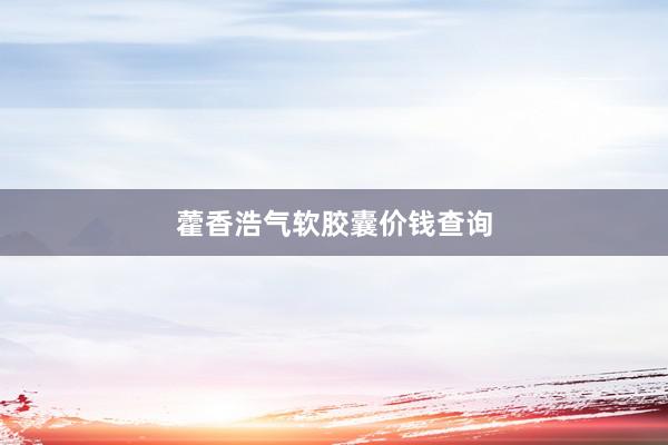藿香浩气软胶囊价钱查询